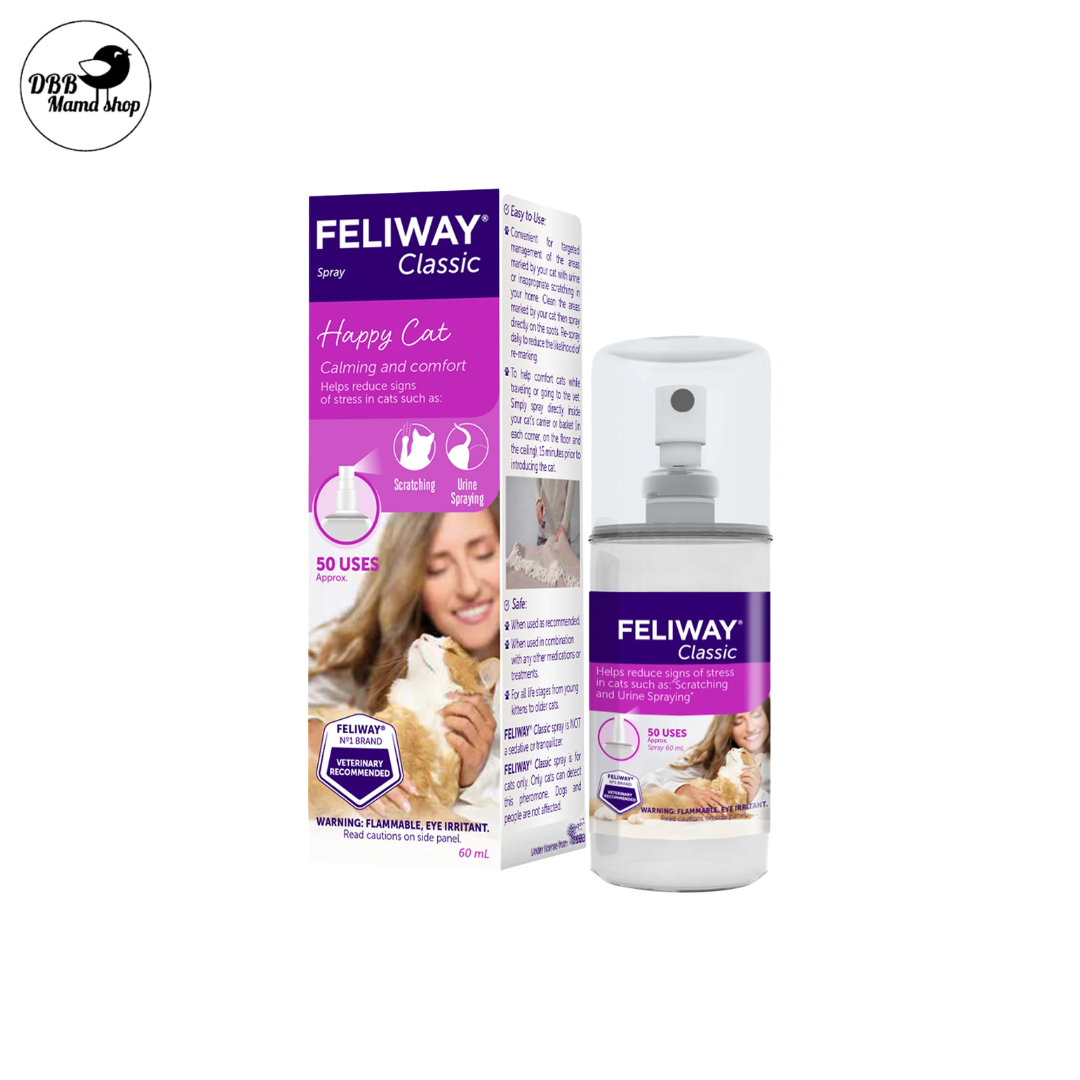 ADAPTIL Transport & FELIWAY Classic Calming Spray 60mL | Vet Recommended | Reduces Pet Stress | 50 Uses