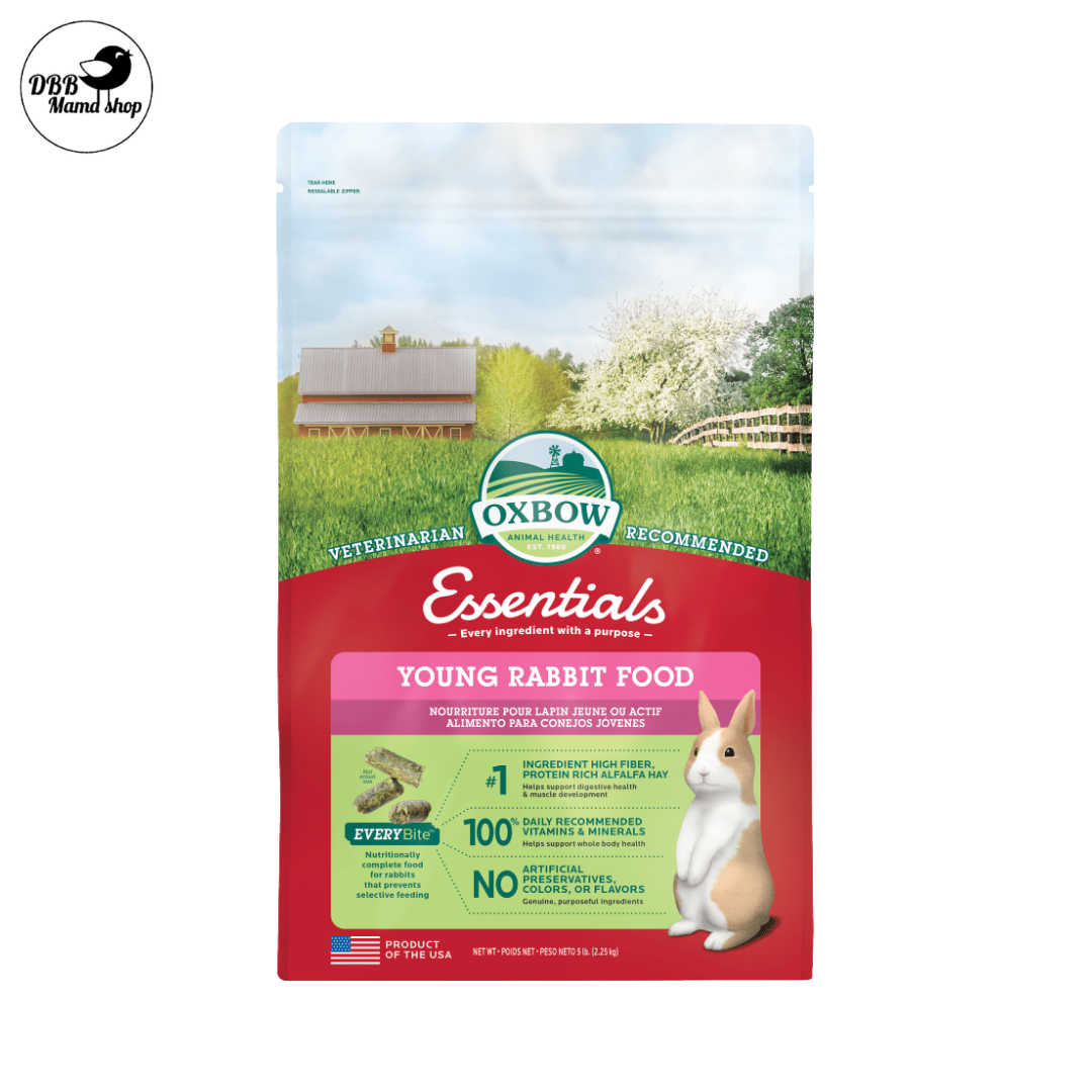 [Young Rabbit Food] Oxbow Essentials | Alfalfa‑Based Growth Diet • High Fiber • Complete Nutrition