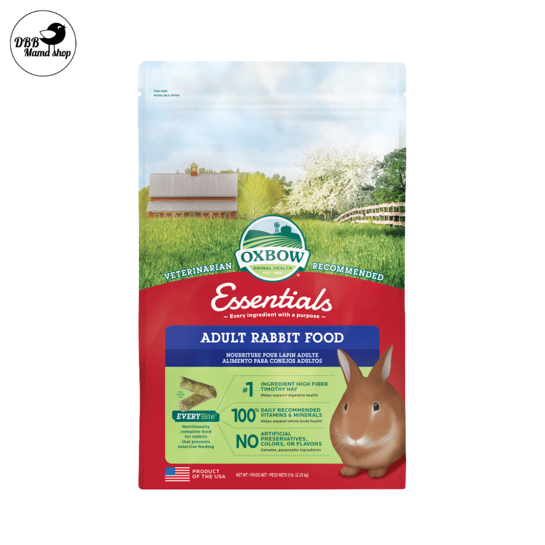 [Adult Rabbit Food] Oxbow Essentials | Timothy‑Based • High Fiber • Complete Daily Nutrition