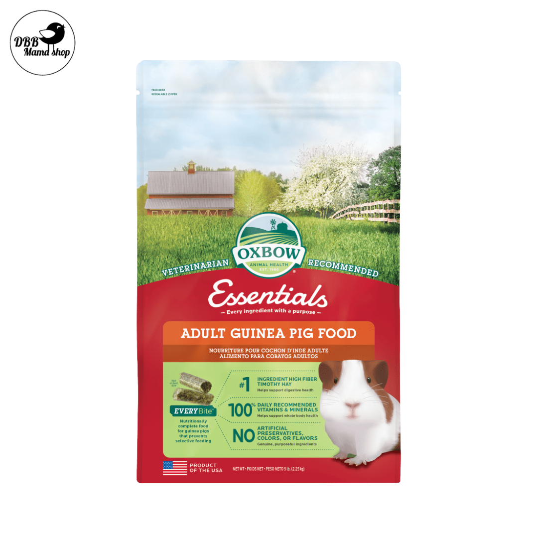 [Adult Guinea Pig Food] Oxbow Essentials | Timothy‑Based • High Fiber • Vitamin C • Complete Diet