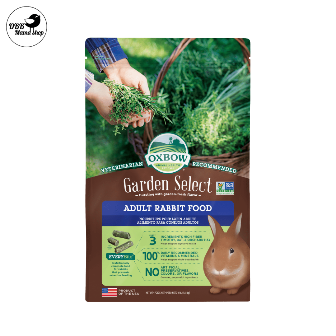 Oxbow Garden Select Adult Rabbit Food | Natural Garden‑Fresh Diet • Timothy‑Based • Complete Nutrition