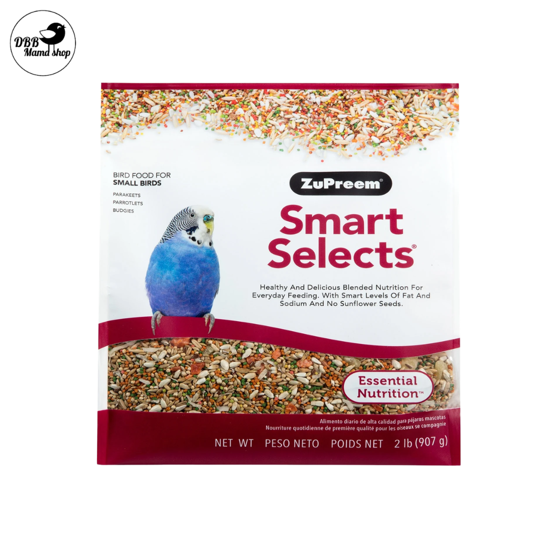 ZuPreem Smart Selects Bird Food for Medium Birds – Cockatiel, Lovebird, Conure, Quaker (2lb/ 2.5lb /4lb)