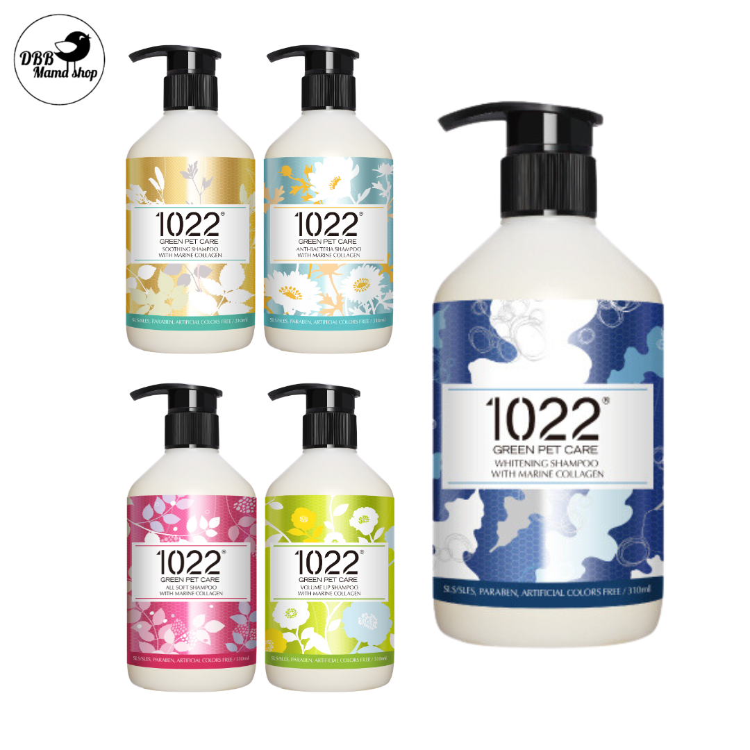 1022® Green Pet Care Marine Collagen Dog Shampoo (310ml) All Soft, Soothing, Whitening, Anti Bacteria, Volumn Up