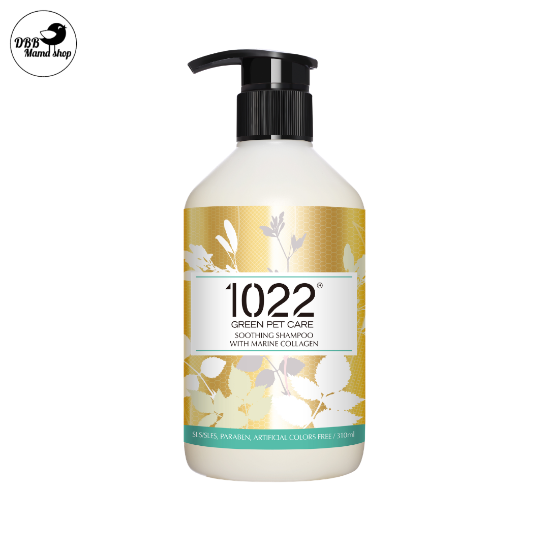 1022® Green Pet Care Marine Collagen Dog Shampoo (310ml) All Soft, Soothing, Whitening, Anti Bacteria, Volumn Up