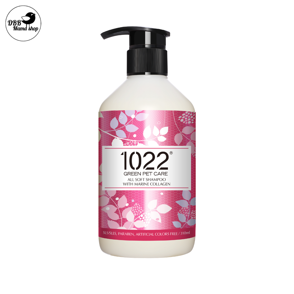 1022® Green Pet Care Marine Collagen Dog Shampoo (310ml) All Soft, Soothing, Whitening, Anti Bacteria, Volumn Up