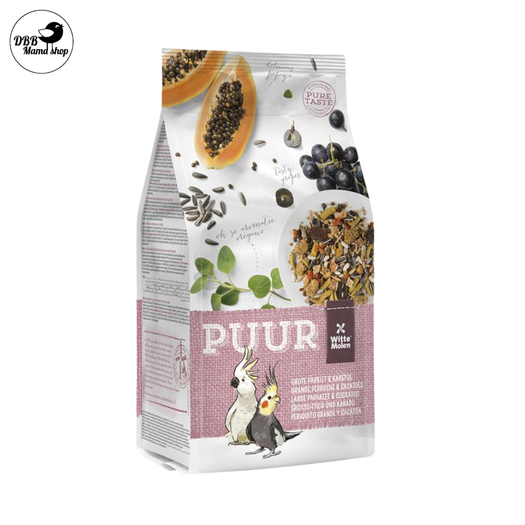 Witte Molen Puur Budgie / Lovebird / Large Parakeet - Cockatiel / Parrot Macaw Bird Food 750g / 2kg