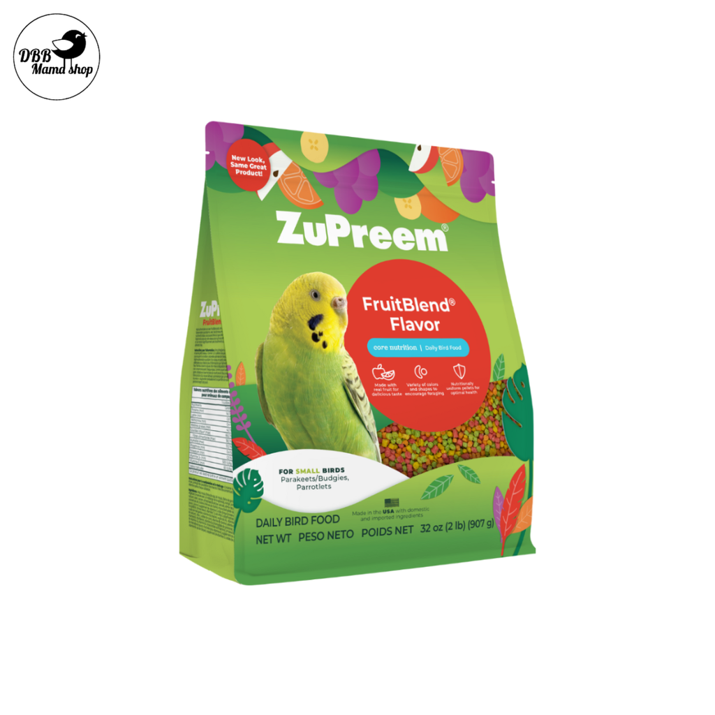 Zupreem Fruit Blend Small Medium Large Budgie Cockatiel African Grey Macaw Parrot Bird Food 2lb / 3.5lb