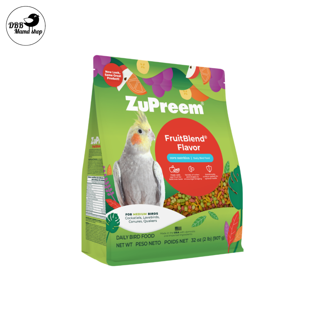 Zupreem Fruit Blend Small Medium Large Budgie Cockatiel African Grey Macaw Parrot Bird Food 2lb / 3.5lb