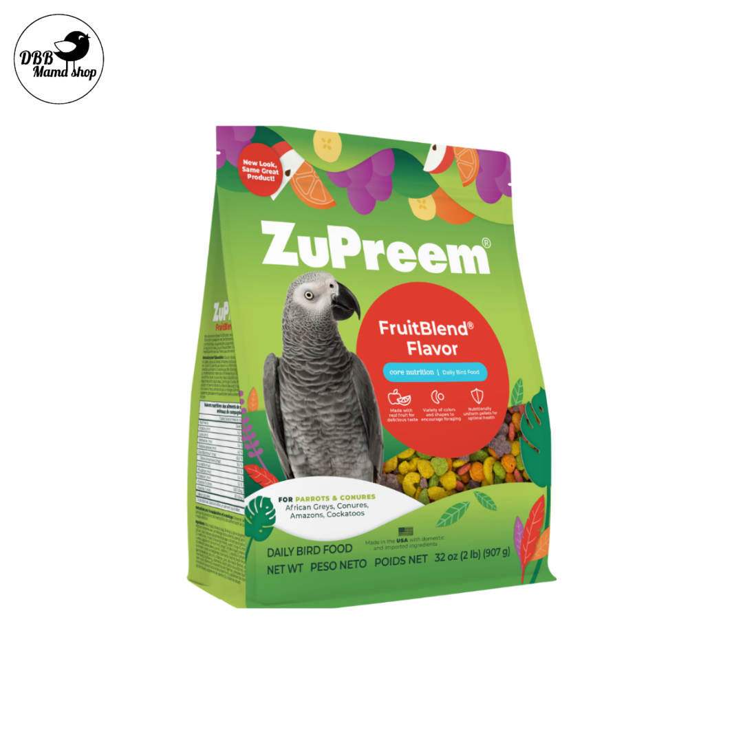 Zupreem Fruit Blend Small Medium Large Budgie Cockatiel African Grey Macaw Parrot Bird Food 2lb / 3.5lb