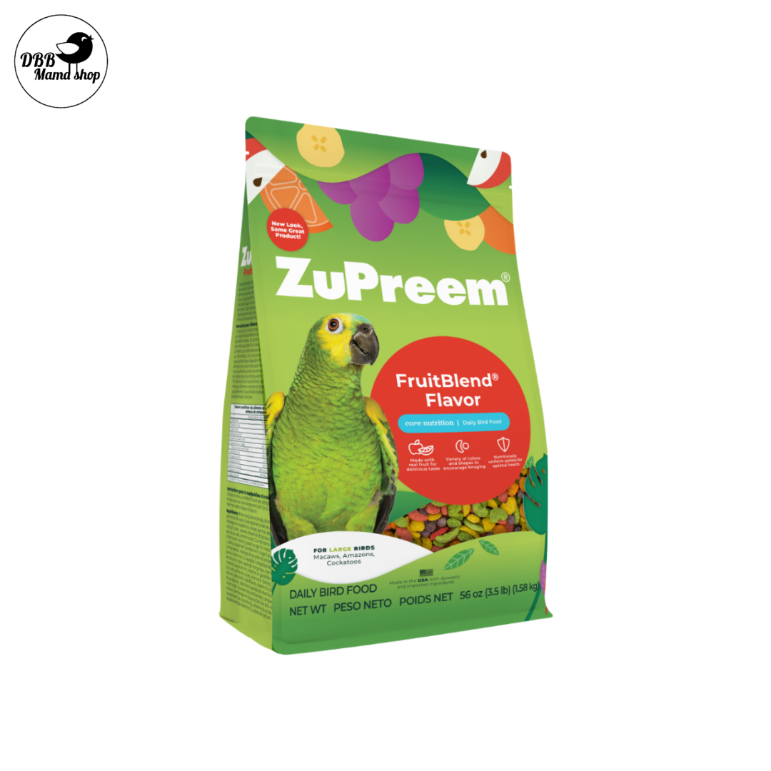 Zupreem Fruit Blend Small Medium Large Budgie Cockatiel African Grey Macaw Parrot Bird Food 2lb / 3.5lb