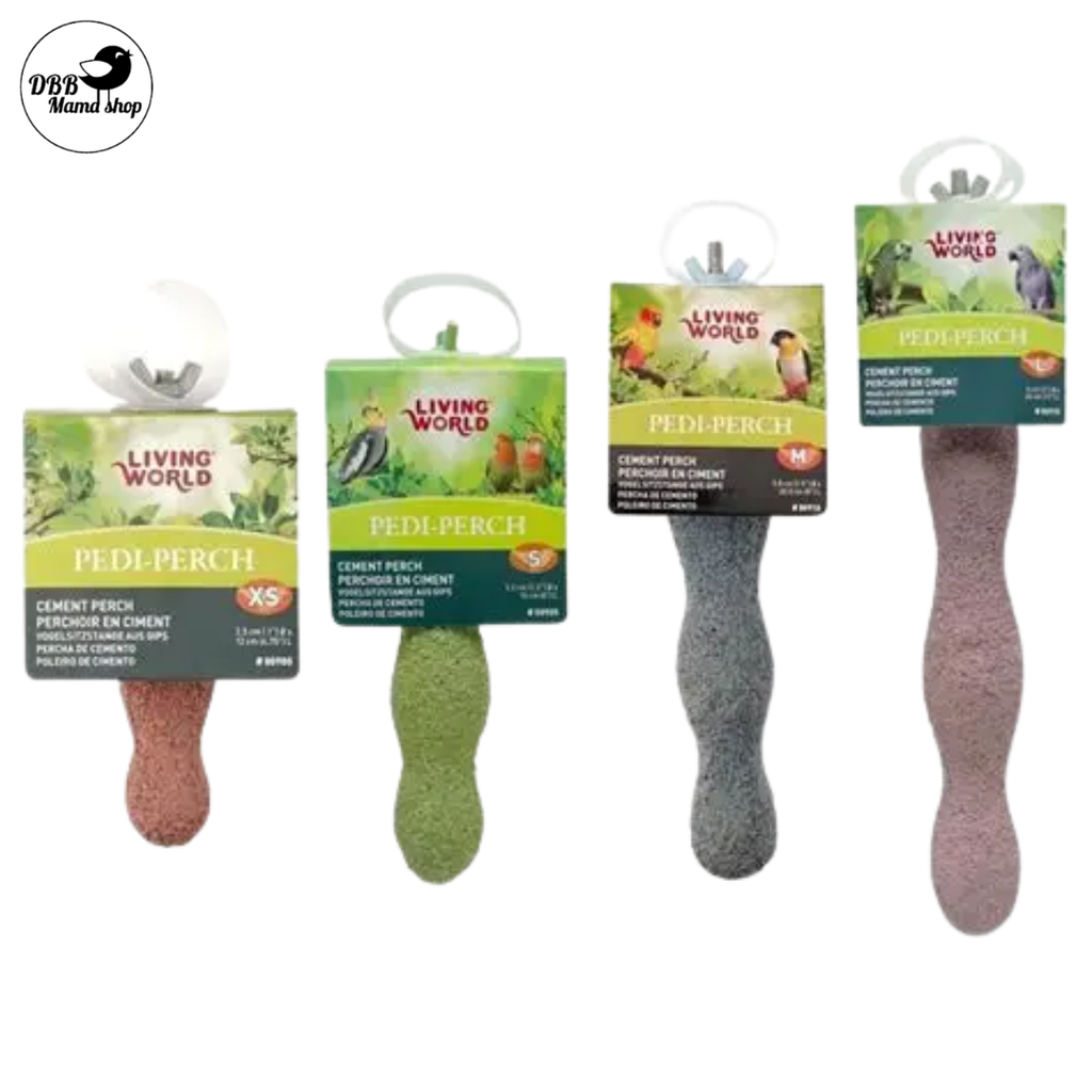 [ Random Colour ] Living World Pedi-Perch – Cement Bird Perch (XS / S / M / L) For Parrot Birds