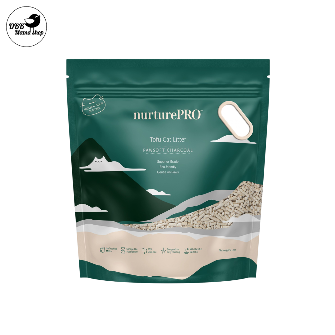 Nurture Pro Pawsoft Tofu Cat Litter 7L Soy / Corn / Green Tea / Charcoal — Ultra Odour Control, Fast Clumping, 100% Natural
