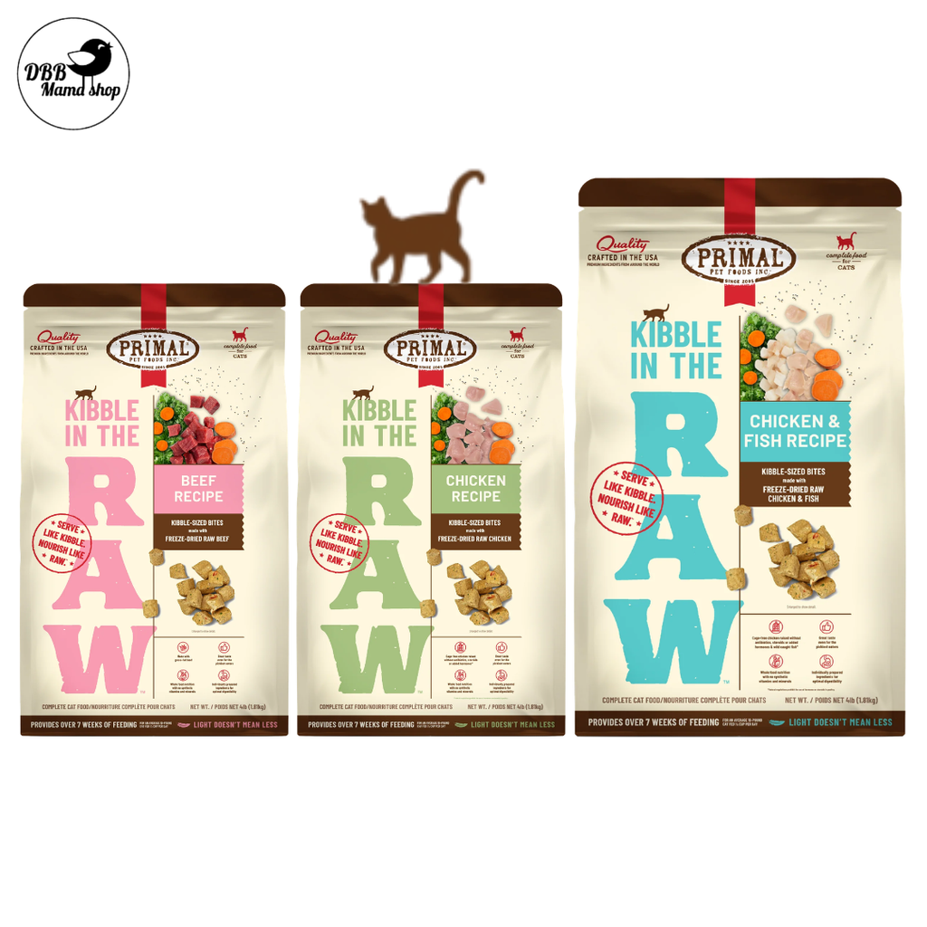 Primal Kibble in the Raw Freeze-Dried Cat Food 1.5lb Organic Fruits & Vegetables, Whole Foods Nutrition, Skin & Coat