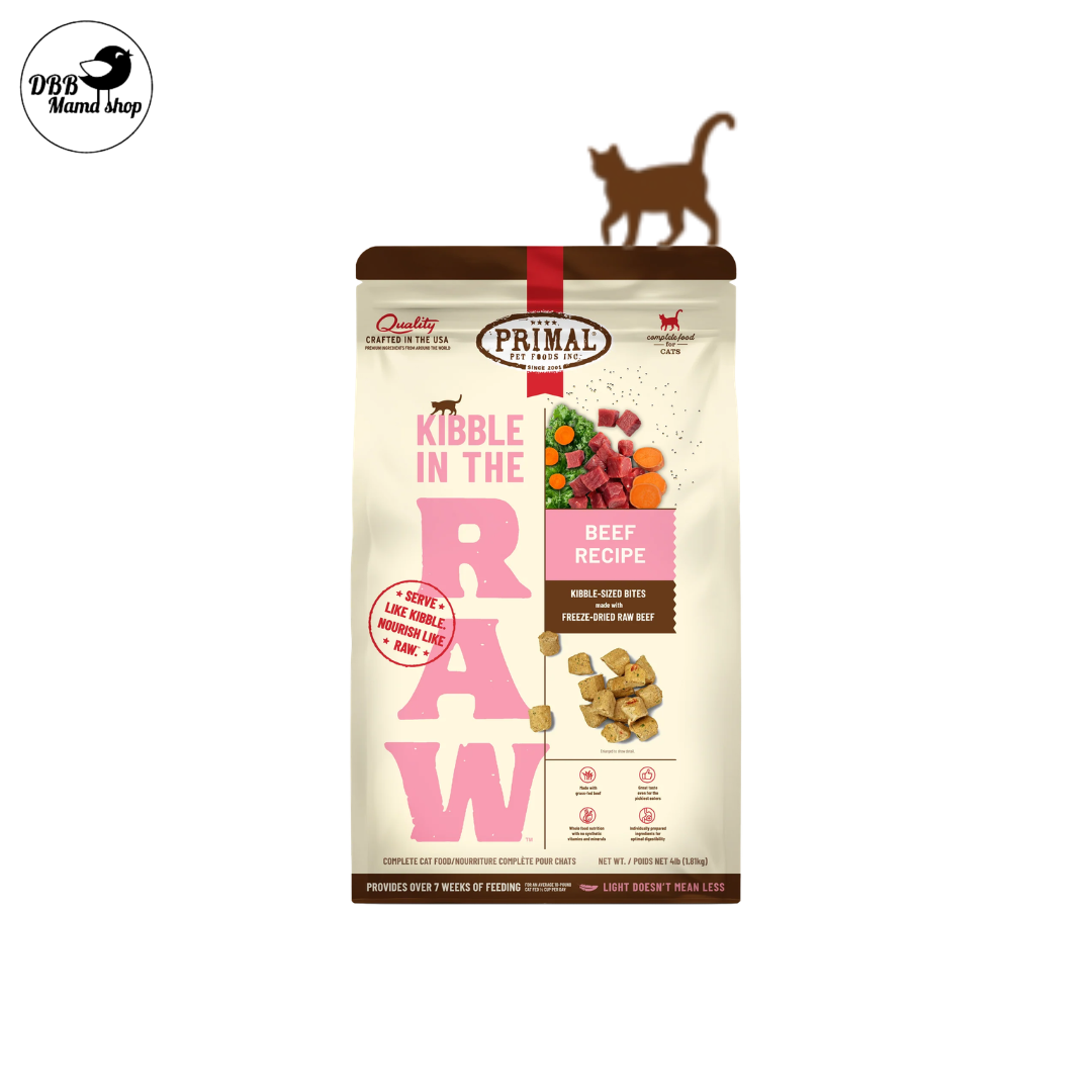 Primal Kibble in the Raw Freeze-Dried Cat Food 1.5lb Organic Fruits & Vegetables, Whole Foods Nutrition, Skin & Coat