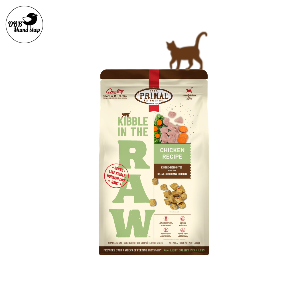 Primal Kibble in the Raw Freeze-Dried Cat Food 1.5lb Organic Fruits & Vegetables, Whole Foods Nutrition, Skin & Coat