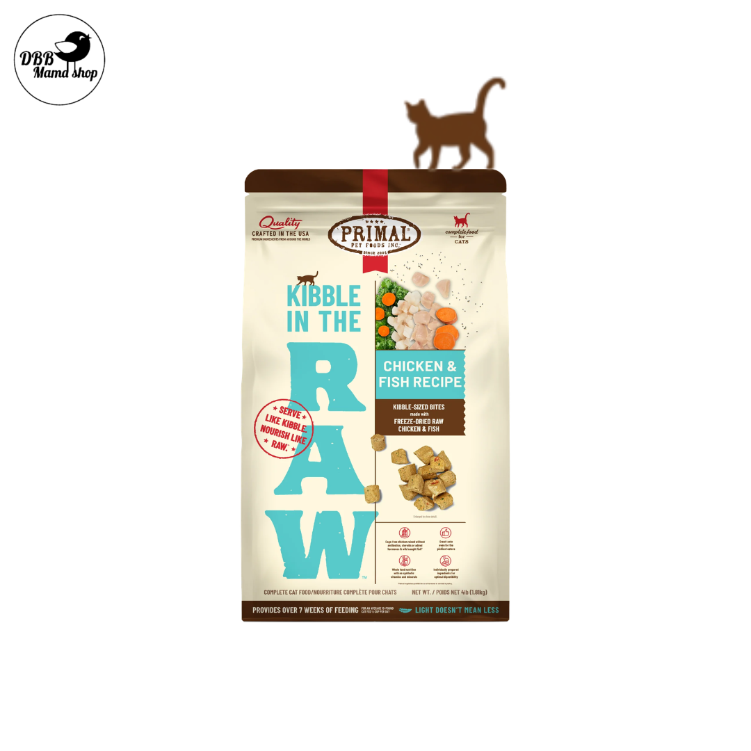 Primal Kibble in the Raw Freeze-Dried Cat Food 1.5lb Organic Fruits & Vegetables, Whole Foods Nutrition, Skin & Coat