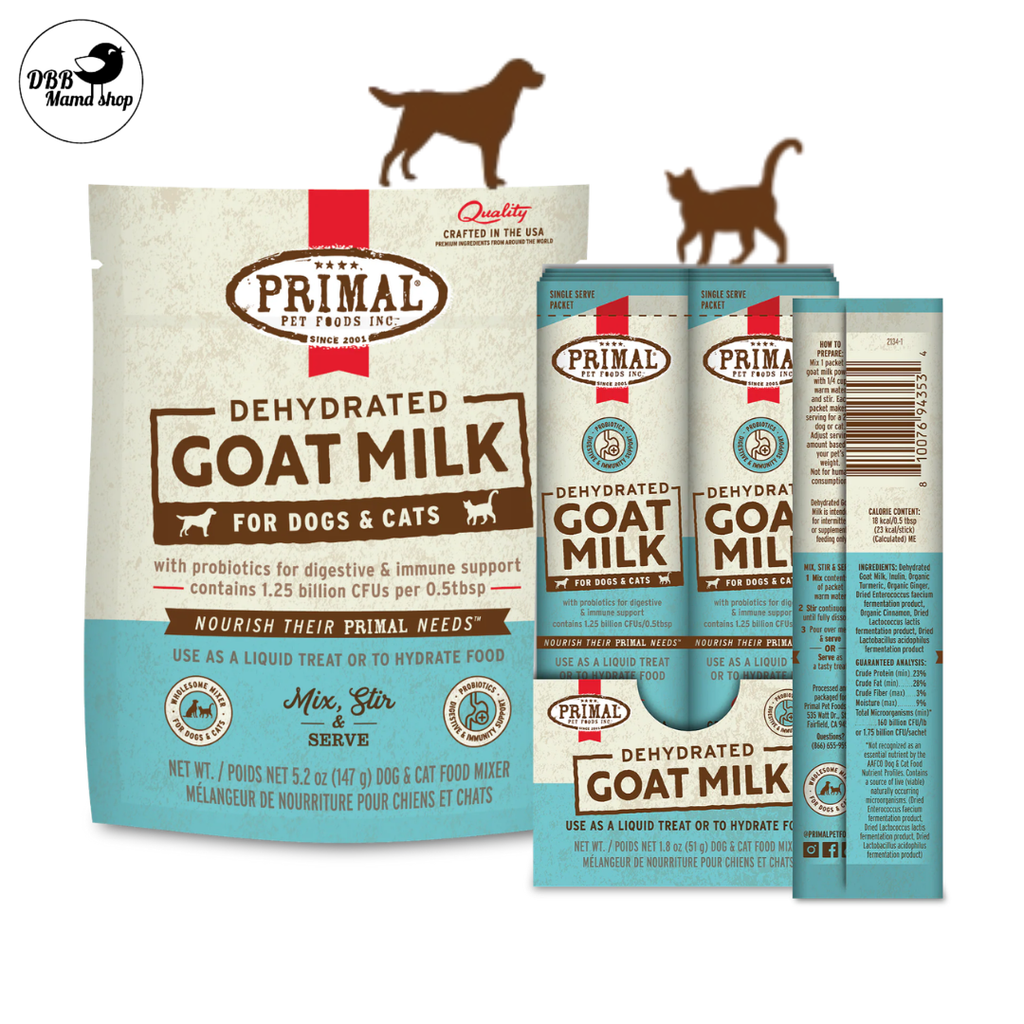 Primal Dehydrated Goat Milk with Probiotics for Dogs & Cats | Digestive, Immune Health, Hydration