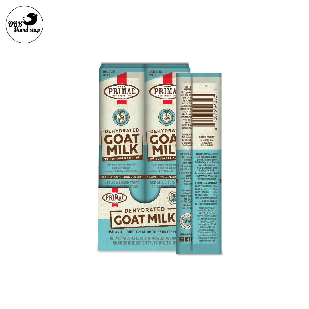 Primal Dehydrated Goat Milk with Probiotics for Dogs & Cats | Digestive, Immune Health, Hydration