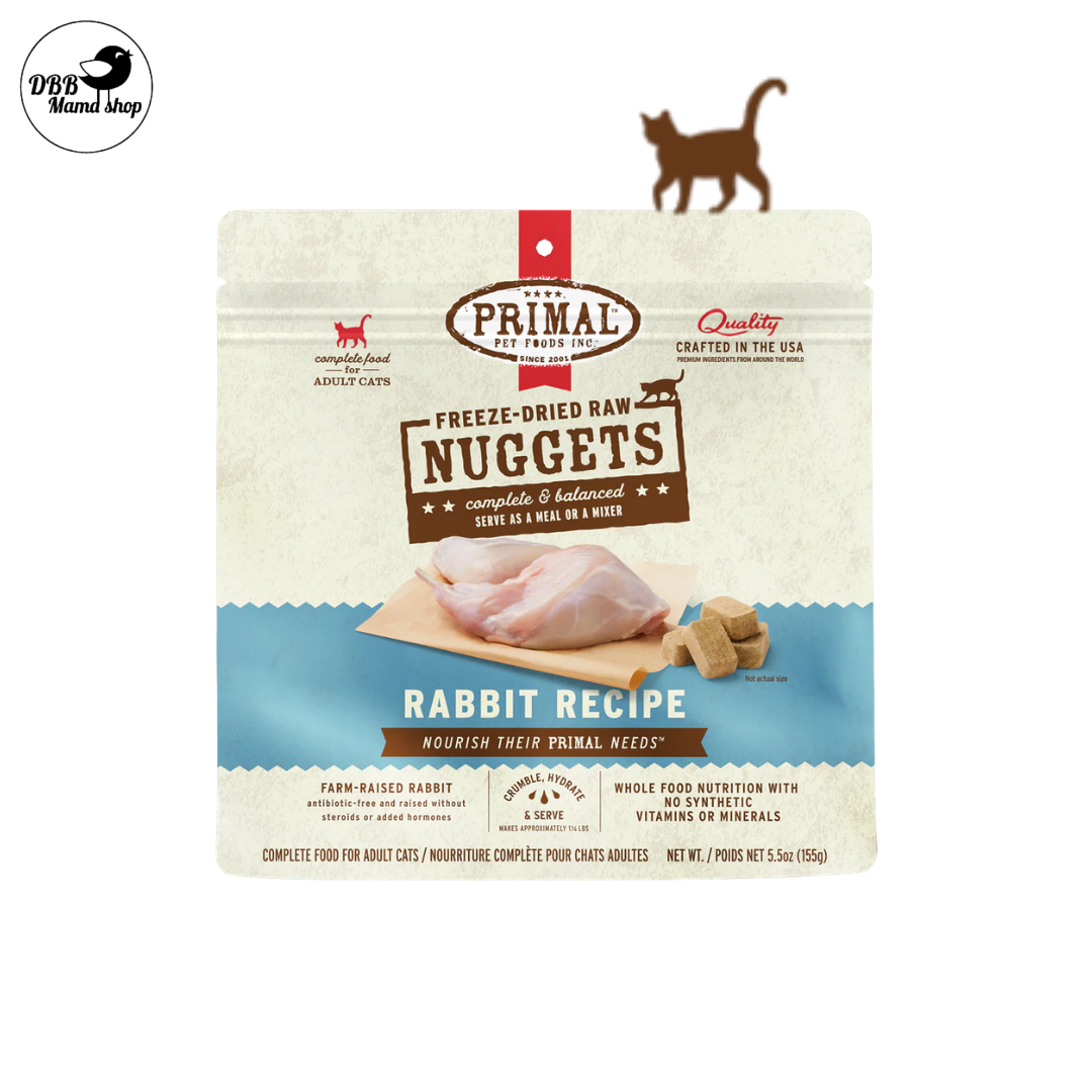 Primal Freeze-Dried Raw Nuggets Cat Food 14oz Grain Free Organic, Fruits & Vegetables, Whole Foods Nutrition