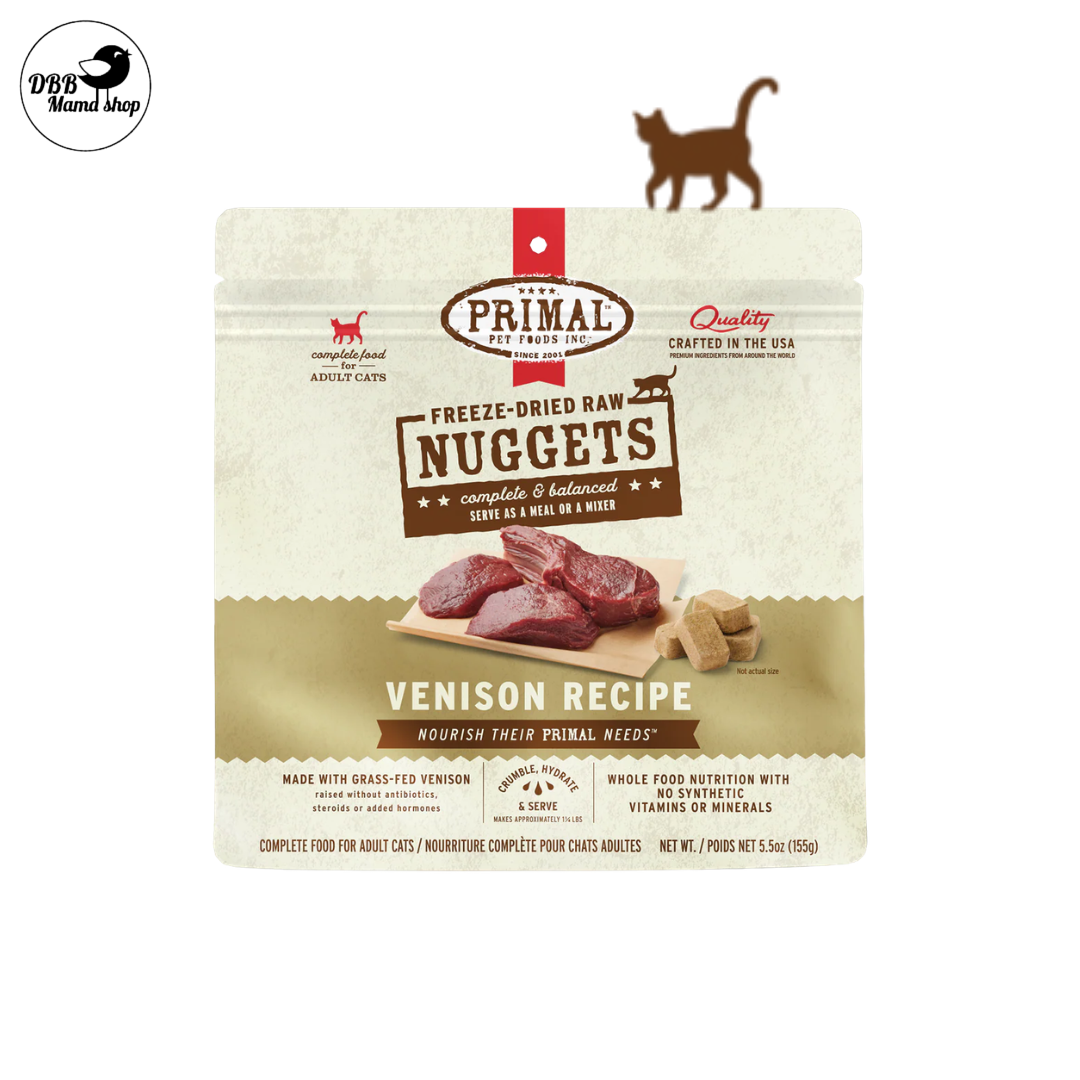 Primal Freeze-Dried Raw Nuggets Cat Food 14oz Grain Free Organic, Fruits & Vegetables, Whole Foods Nutrition