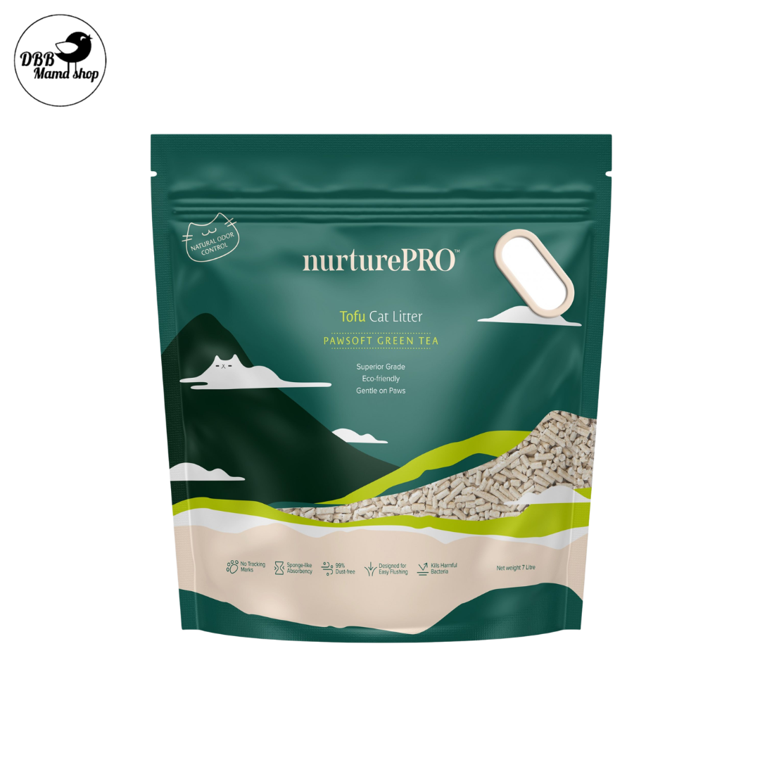 Nurture Pro Pawsoft Tofu Cat Litter 7L Soy / Corn / Green Tea / Charcoal — Ultra Odour Control, Fast Clumping, 100% Natural