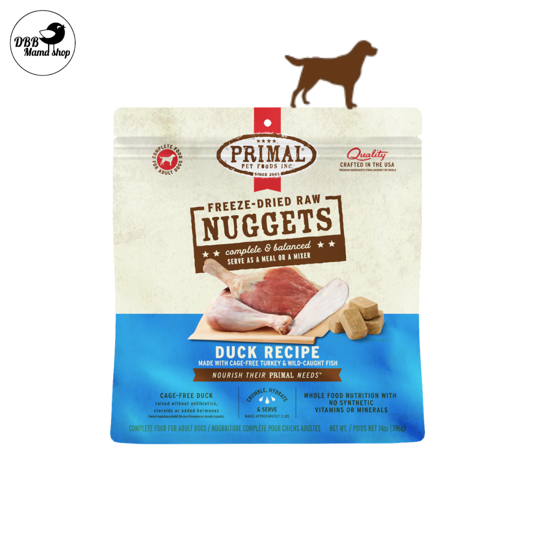 Primal Freeze Dried Raw Nuggets Dog Food 14oz Grain Free, Organic Fruits & Vegetables, Whole Foods Nutrition