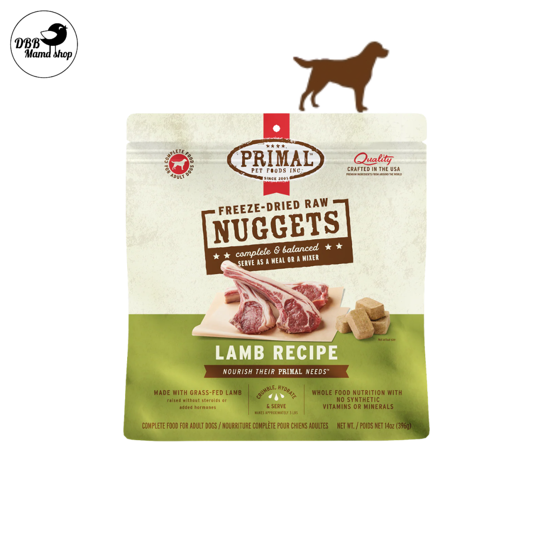 Primal Freeze Dried Raw Nuggets Dog Food 14oz Grain Free, Organic Fruits & Vegetables, Whole Foods Nutrition