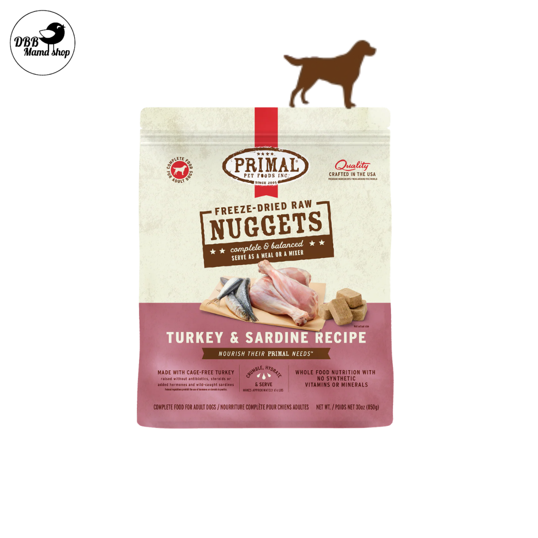 Primal Freeze Dried Raw Nuggets Dog Food 14oz Grain Free, Organic Fruits & Vegetables, Whole Foods Nutrition