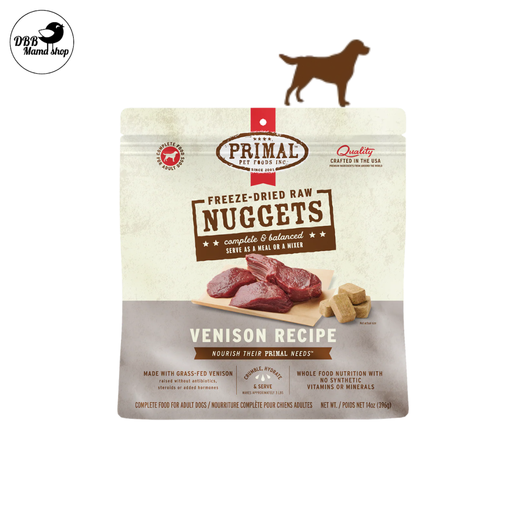 Primal Freeze Dried Raw Nuggets Dog Food 14oz Grain Free, Organic Fruits & Vegetables, Whole Foods Nutrition