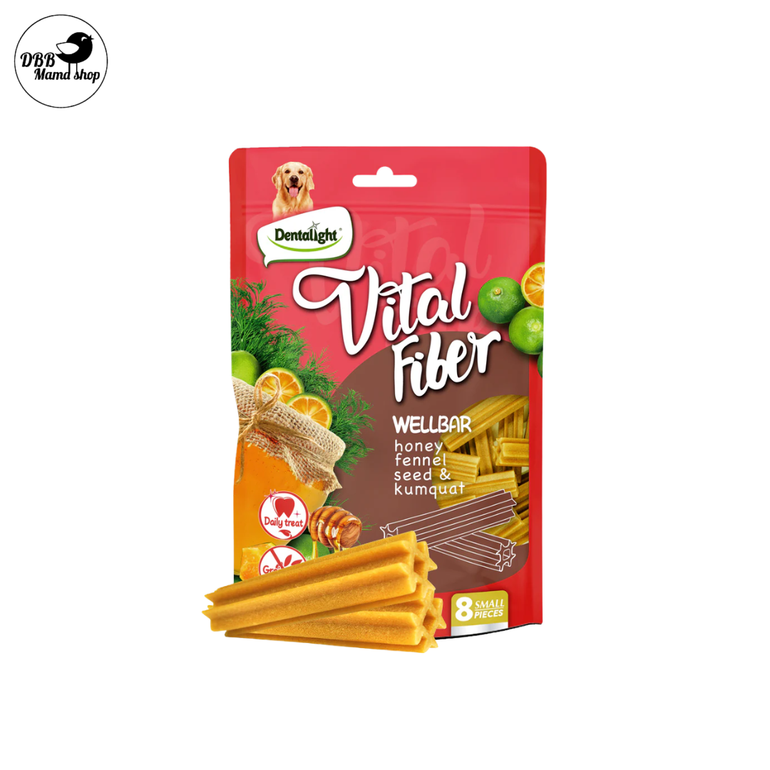 Dentalight Vital Fiber Wellbar / Dental Brush Dog Chew Treats 80g