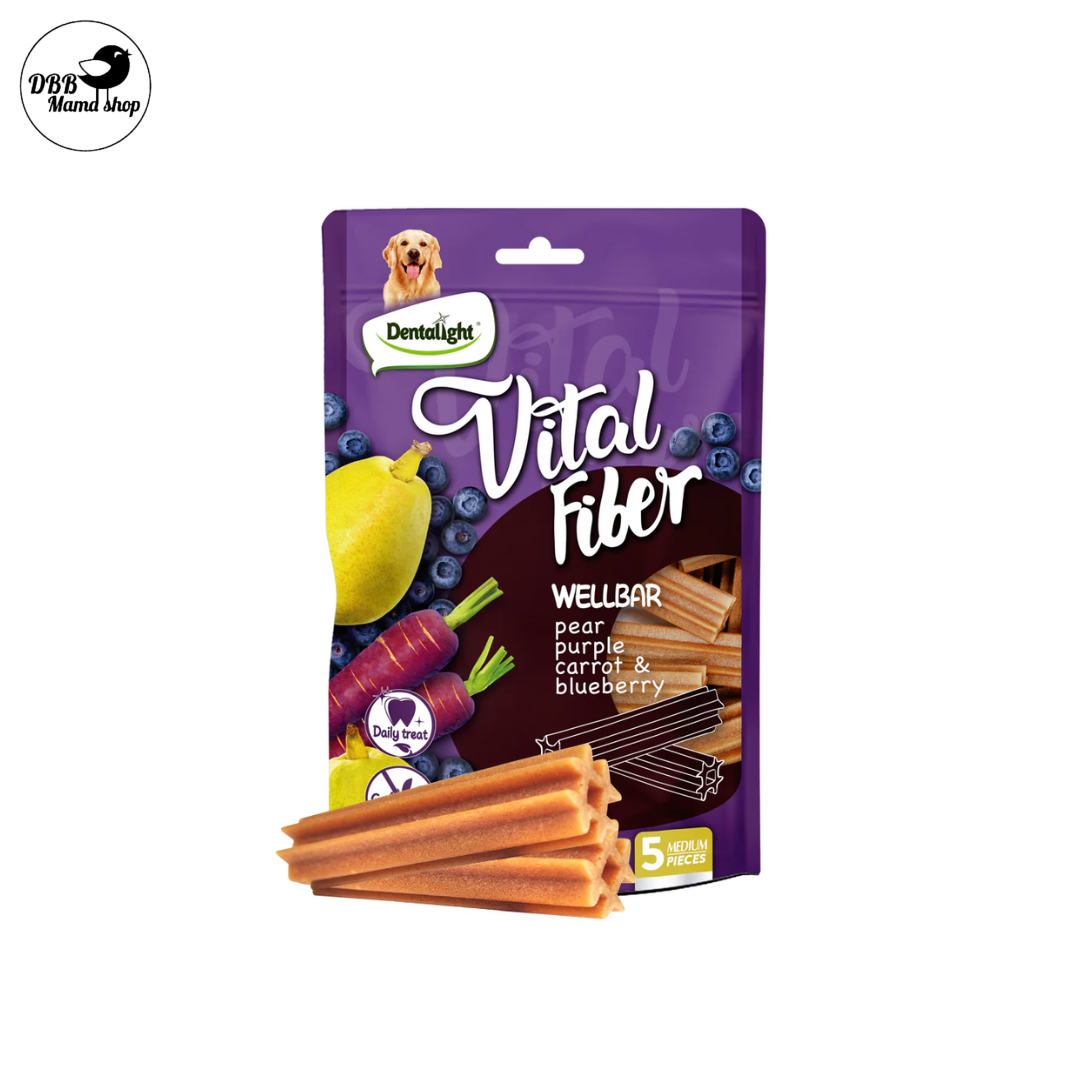 Dentalight Vital Fiber Wellbar / Dental Brush Dog Chew Treats 80g