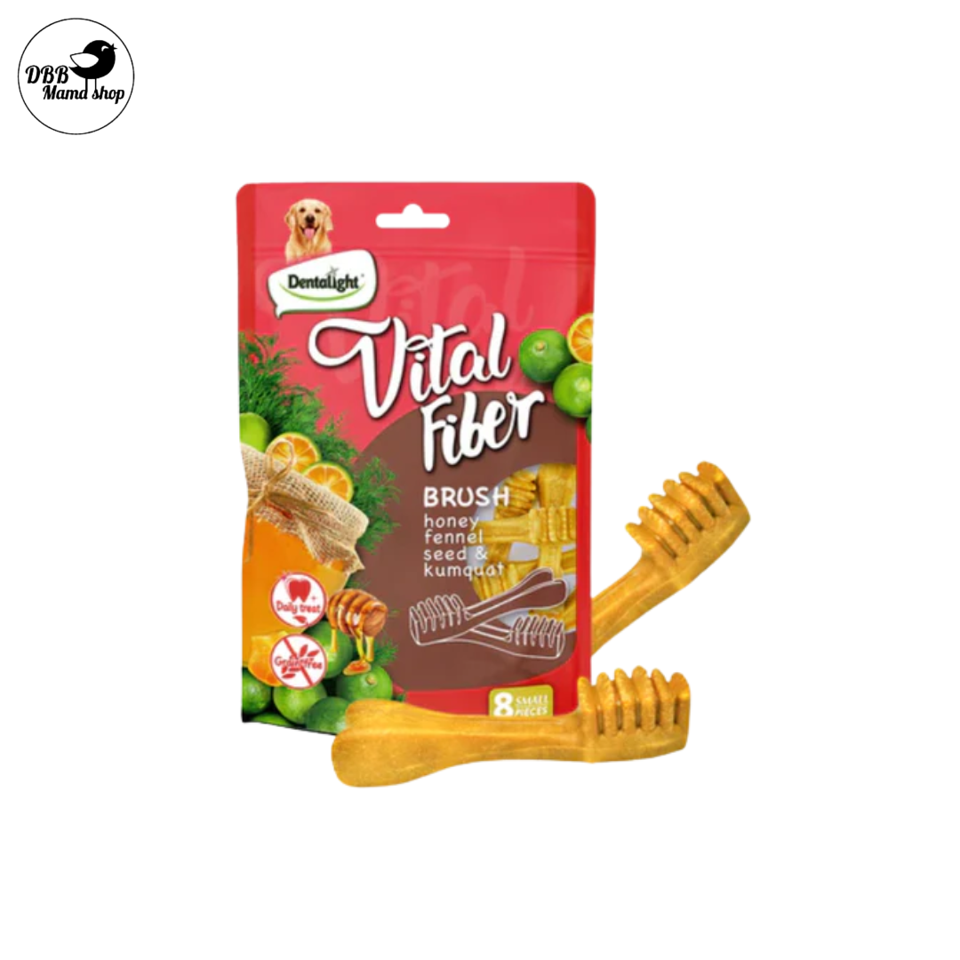 Dentalight Vital Fiber Wellbar / Dental Brush Dog Chew Treats 80g