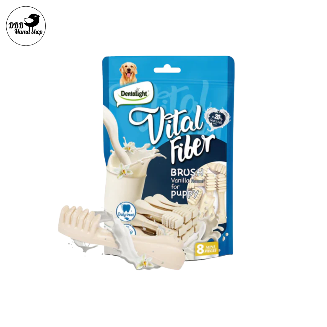 Dentalight Vital Fiber Wellbar / Dental Brush Dog Chew Treats 80g
