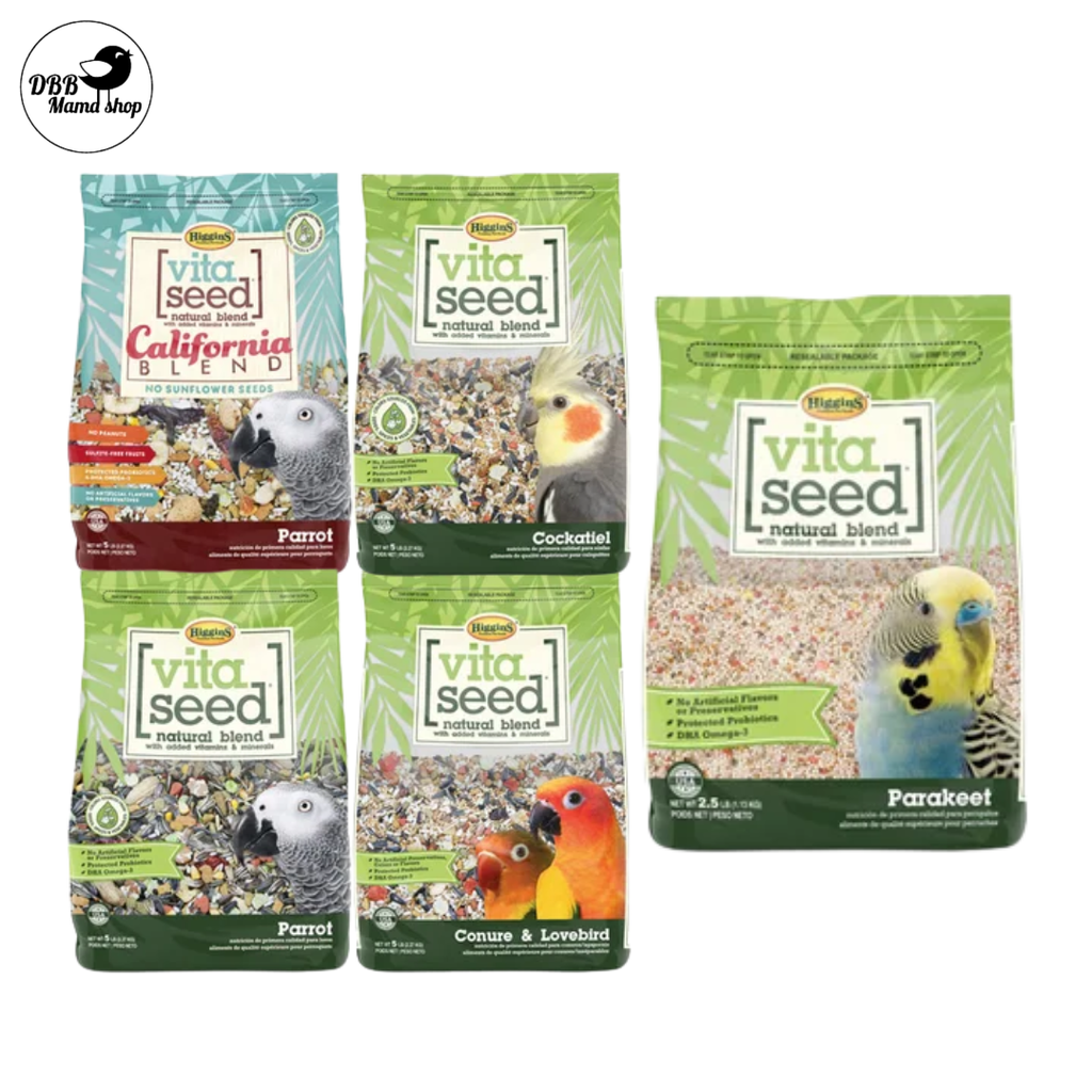 Higgins Vita Seeds California Blend Bird Food Parakeet Conure Cockatiel Parrot 2.5lb / 3/b / 5lb