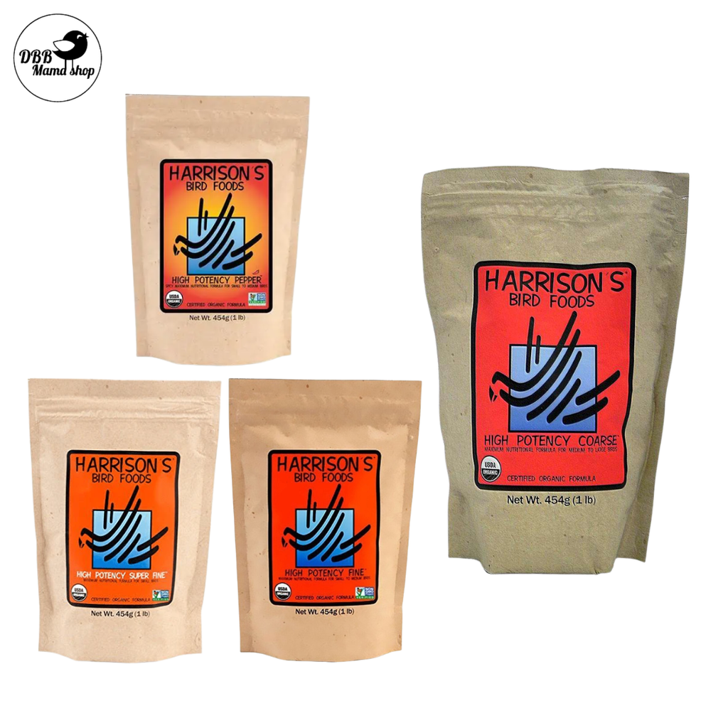 Harrison's Organic Bird Food High Potency Super Fine/Fine/Coarse/Pepper Fine 1lb/5lb Bird Food