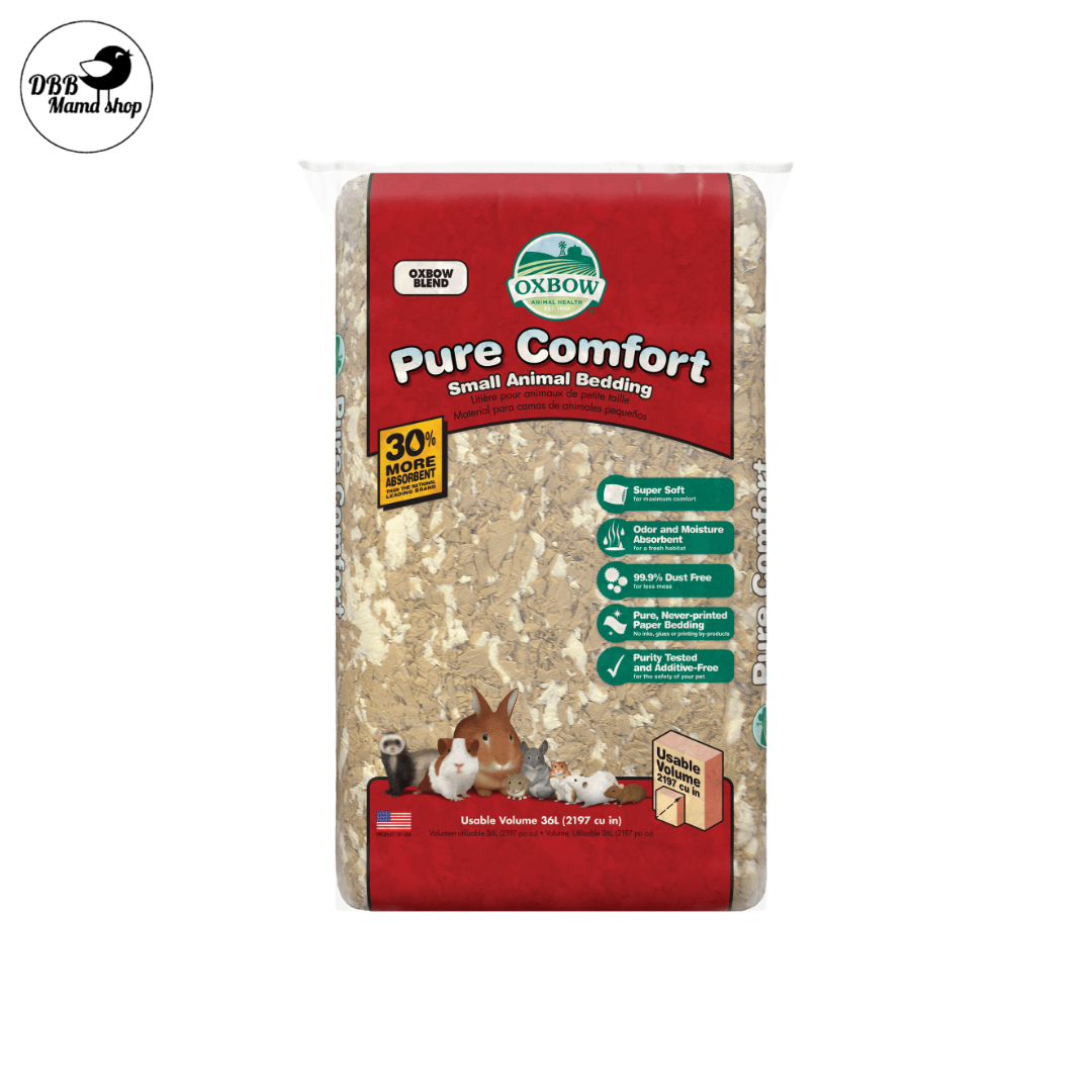 Oxbow Pure Comfort Paper Bedding | Ultra Soft • Dust‑Free • High Absorbency • Safe for Small Pets Natural White Blend