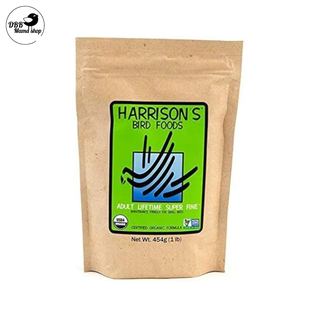 Harrison's Organic Bird Food Adult Lifetime Super Fine / Fine / Coarse / Pepper Coarse Bird Food 1lb / 5lb