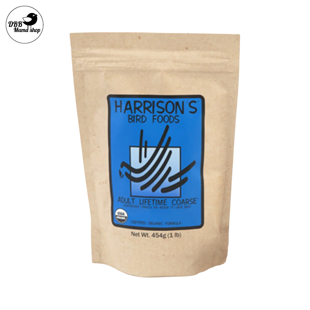 Harrison's Organic Bird Food Adult Lifetime Super Fine / Fine / Coarse / Pepper Coarse Bird Food 1lb / 5lb