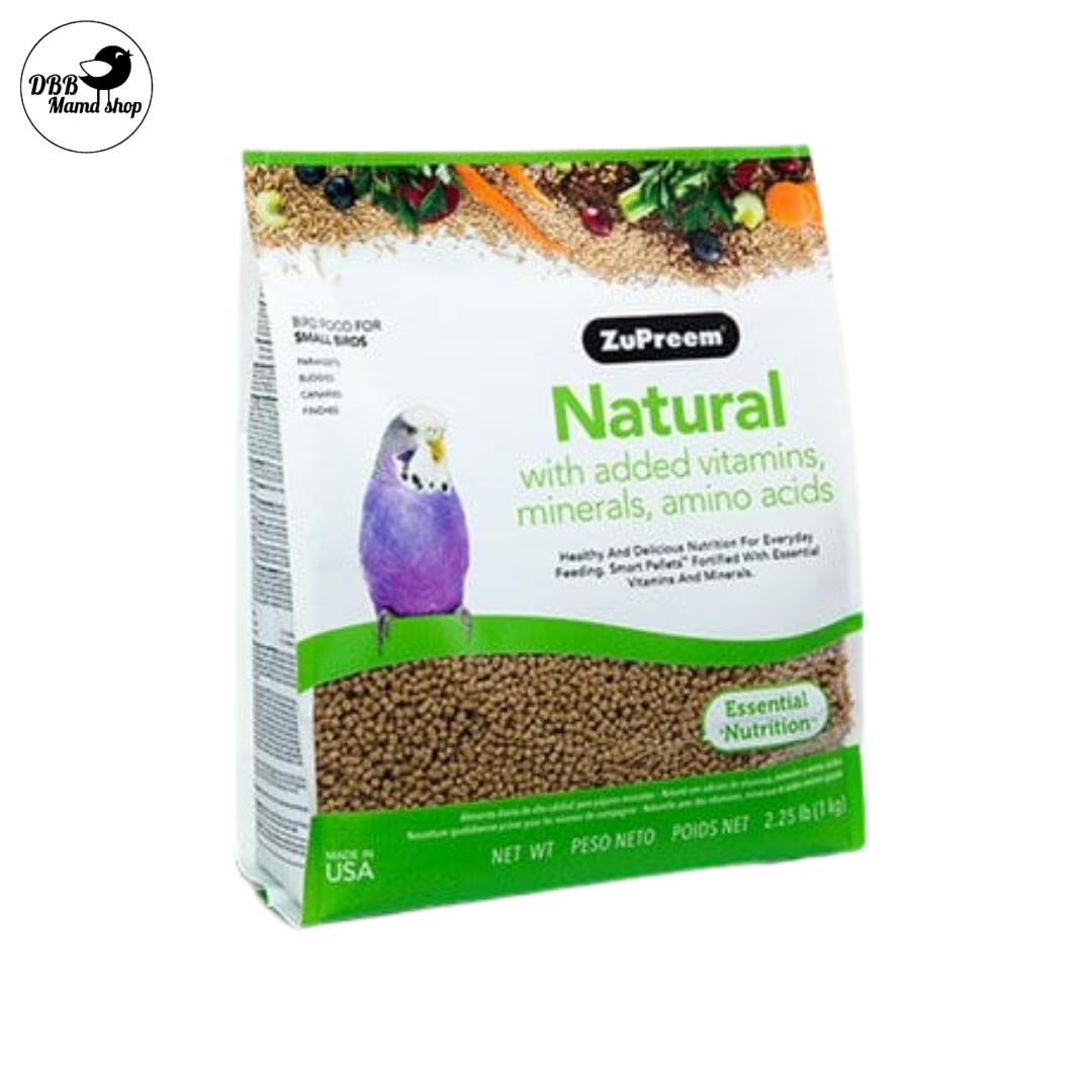Zupreem Natural Small 2.25lb Medium 2.5lb Large Parrot 3lb Cockatoo Macaw 3lb Bird Food