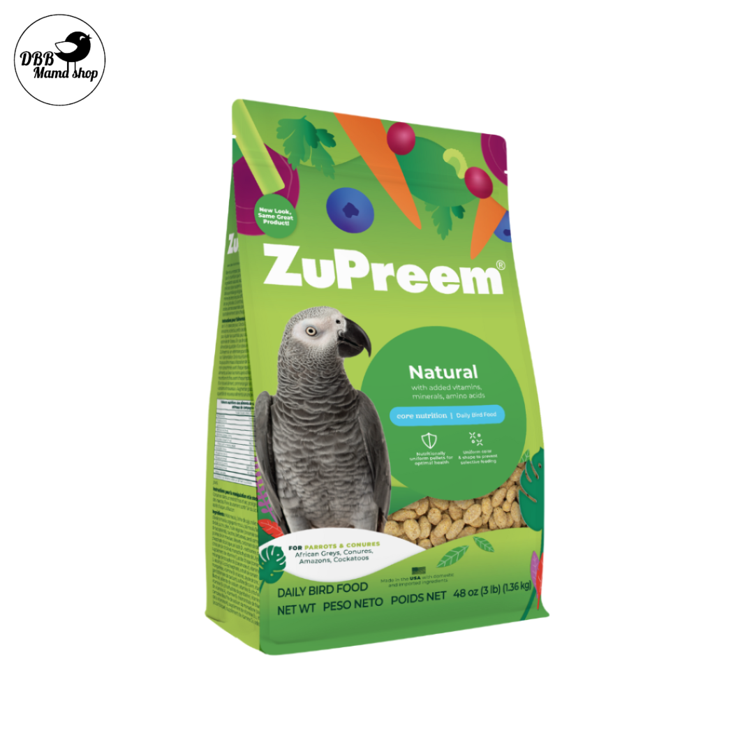 Zupreem Natural Small 2.25lb Medium 2.5lb Large Parrot 3lb Cockatoo Macaw 3lb Bird Food