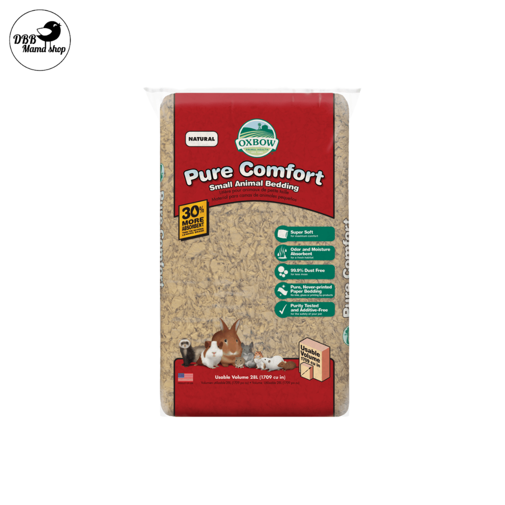 Oxbow Pure Comfort Paper Bedding | Ultra Soft • Dust‑Free • High Absorbency • Safe for Small Pets Natural White Blend
