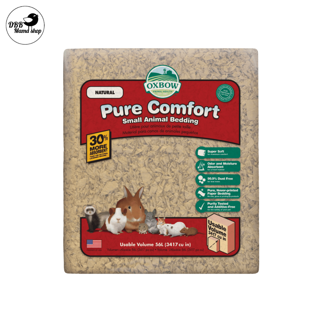 Oxbow Pure Comfort Paper Bedding | Ultra Soft • Dust‑Free • High Absorbency • Safe for Small Pets Natural White Blend