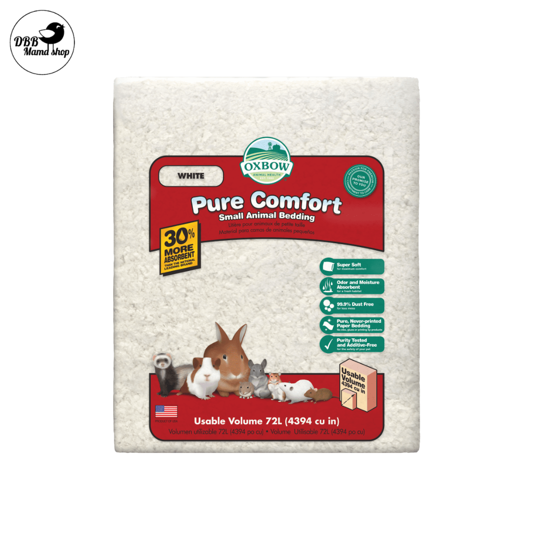 Oxbow Pure Comfort Paper Bedding | Ultra Soft • Dust‑Free • High Absorbency • Safe for Small Pets Natural White Blend