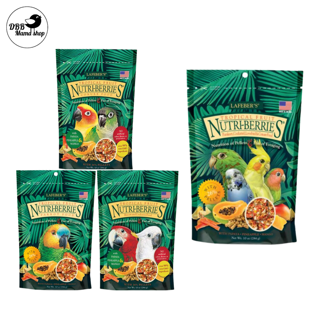 Lafeber Tropical Fruit Nutri-Berries Small Birds Conure Parrot Macaw Cockatoo 10oz Parrot Bird Feed