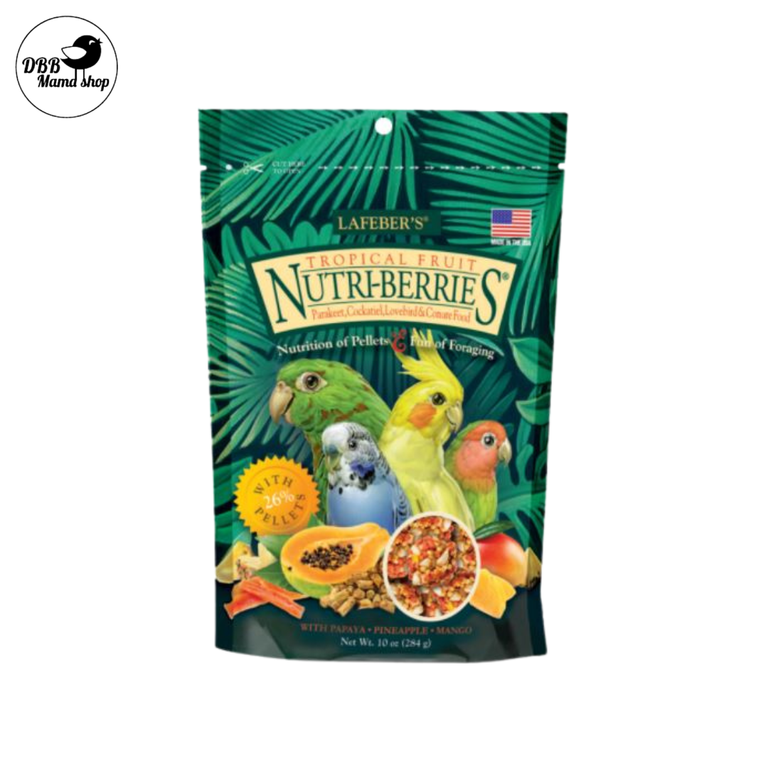 Lafeber Tropical Fruit Nutri-Berries Small Birds Conure Parrot Macaw Cockatoo 10oz Parrot Bird Feed