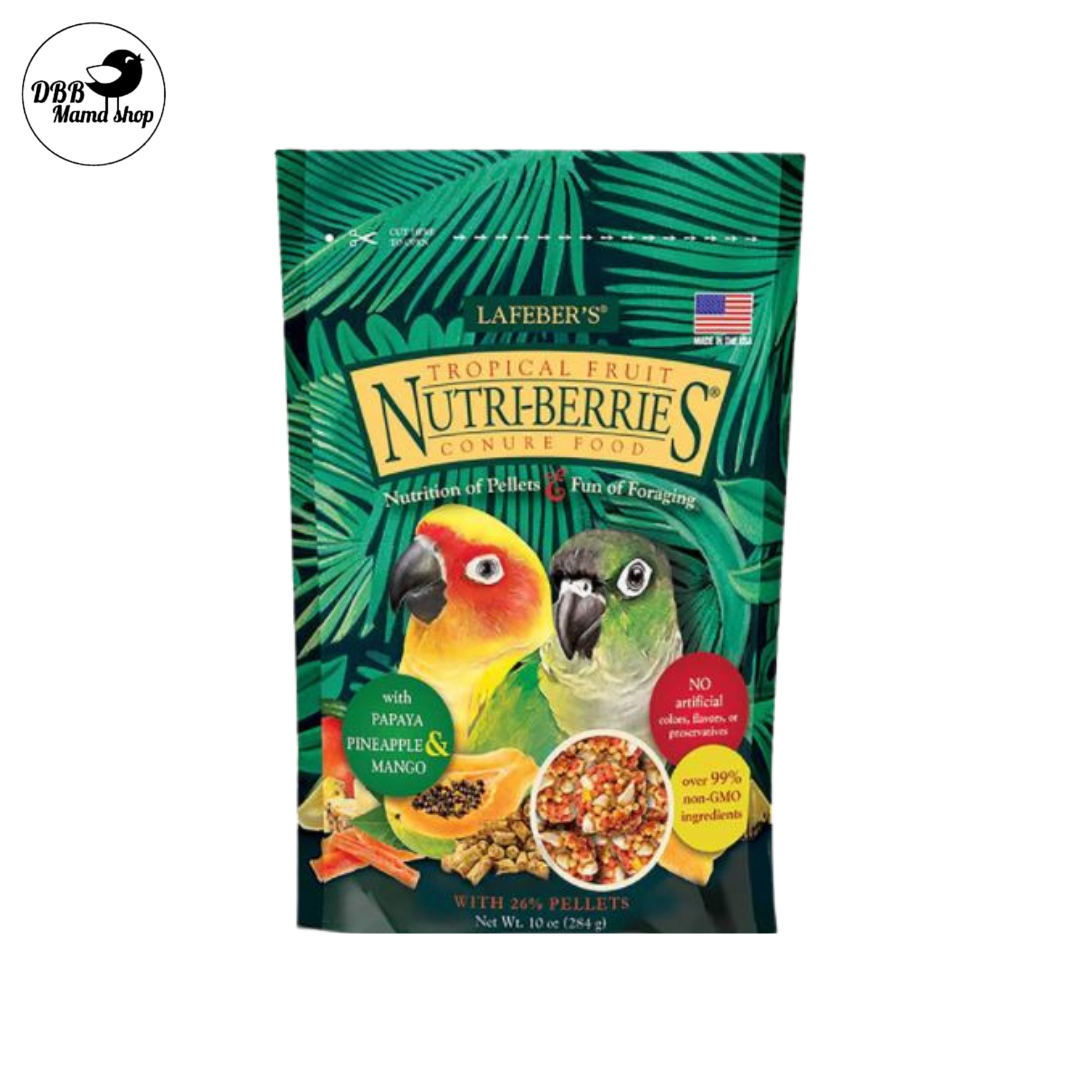 Lafeber Tropical Fruit Nutri-Berries Small Birds Conure Parrot Macaw Cockatoo 10oz Parrot Bird Feed