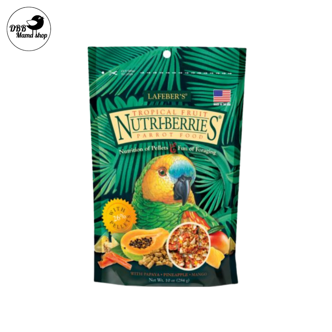 Lafeber Tropical Fruit Nutri-Berries Small Birds Conure Parrot Macaw Cockatoo 10oz Parrot Bird Feed