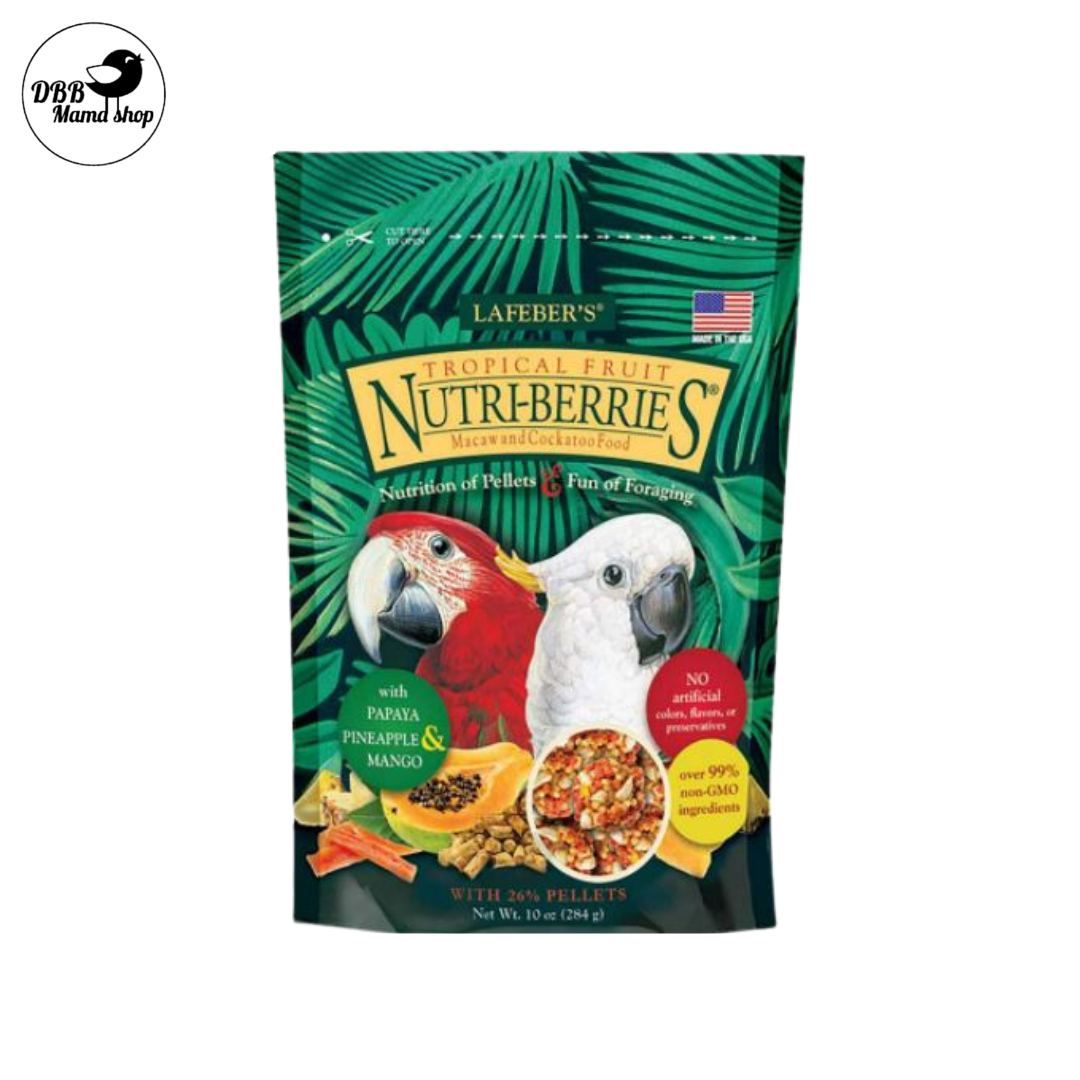 Lafeber Tropical Fruit Nutri-Berries Small Birds Conure Parrot Macaw Cockatoo 10oz Parrot Bird Feed