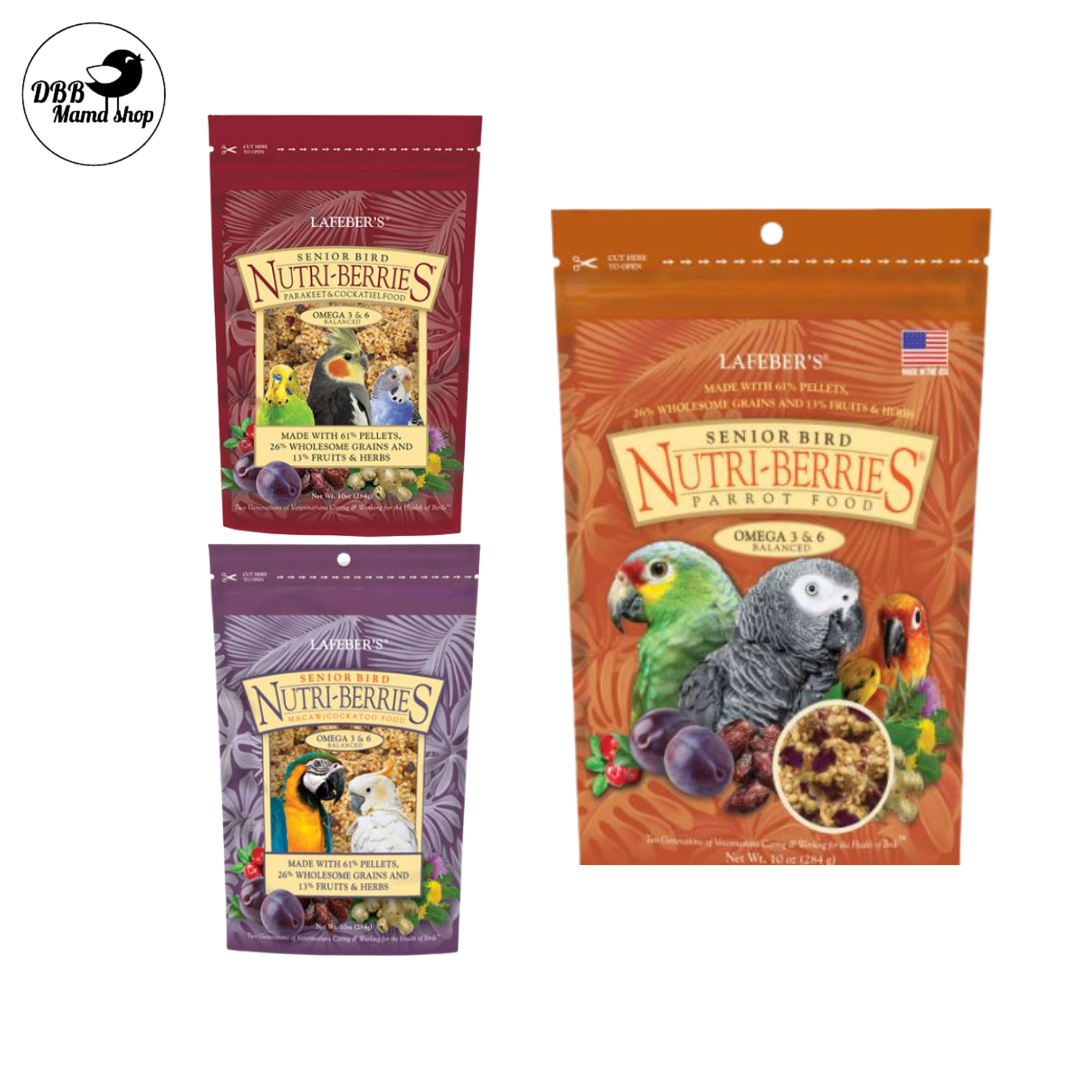 Lafeber Senior Bird Nutri-Berries Small Birds / Parrot / Macaw & Cockatoo 10oz Parrot Bird Food Treats