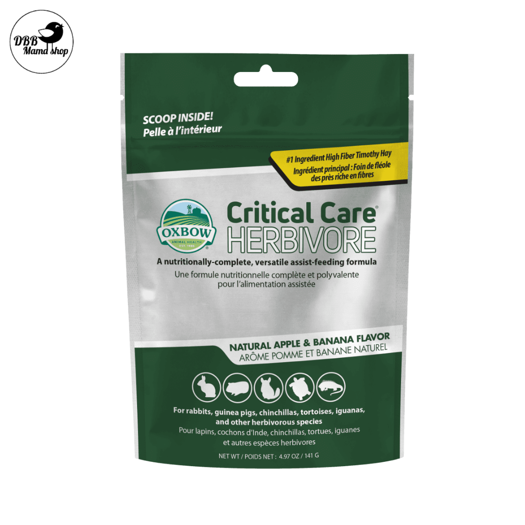 Critical Care Herbivore Apple Banana | High Fiber Recovery Food for Rabbits, Guinea Pigs & Small Pets